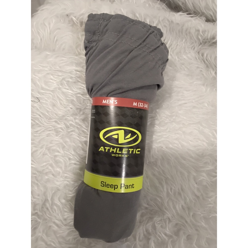 Athletic Works Mens Sleep Pant Grey Pajama Bottoms Size Medium 32-34 NEW